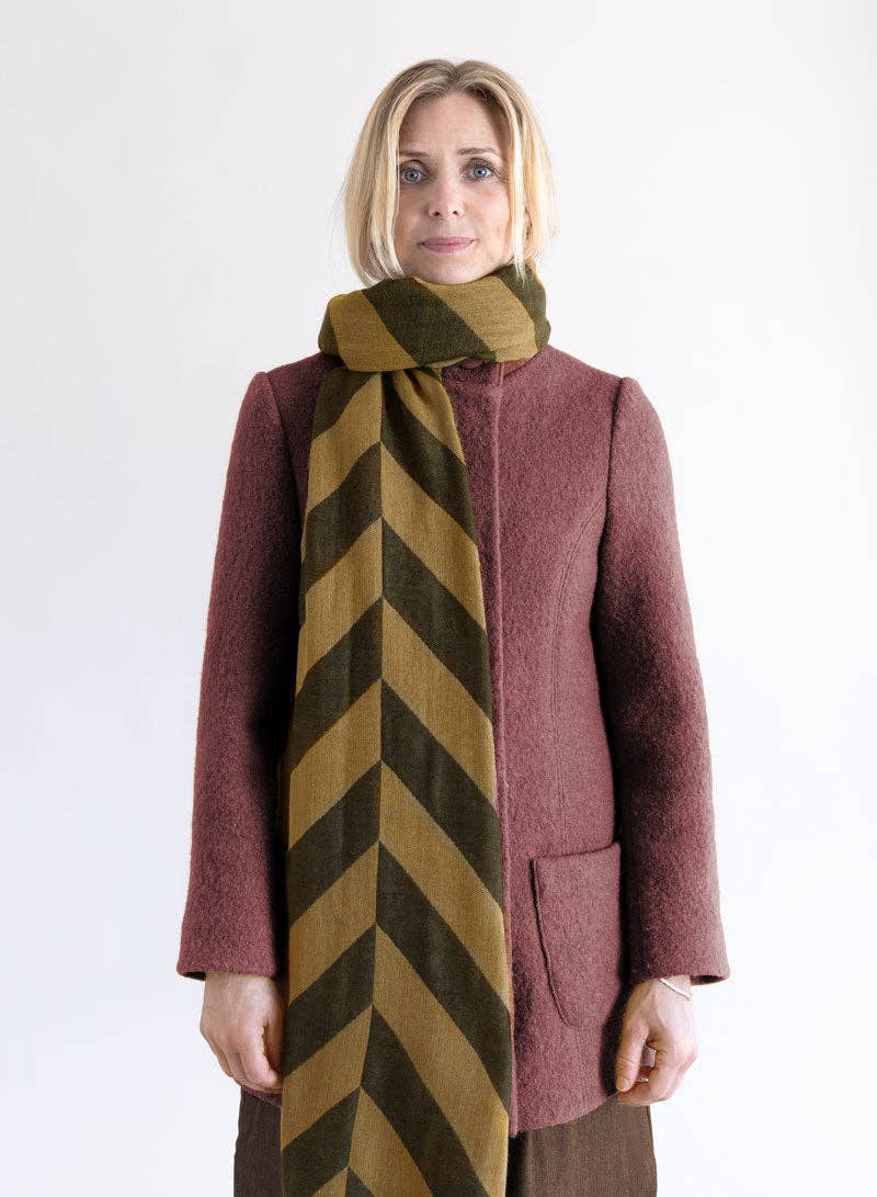 Djian – Großhandel Schal – Damen – Schal aus Merinowolle – BOLD STRIPES Jacquard2