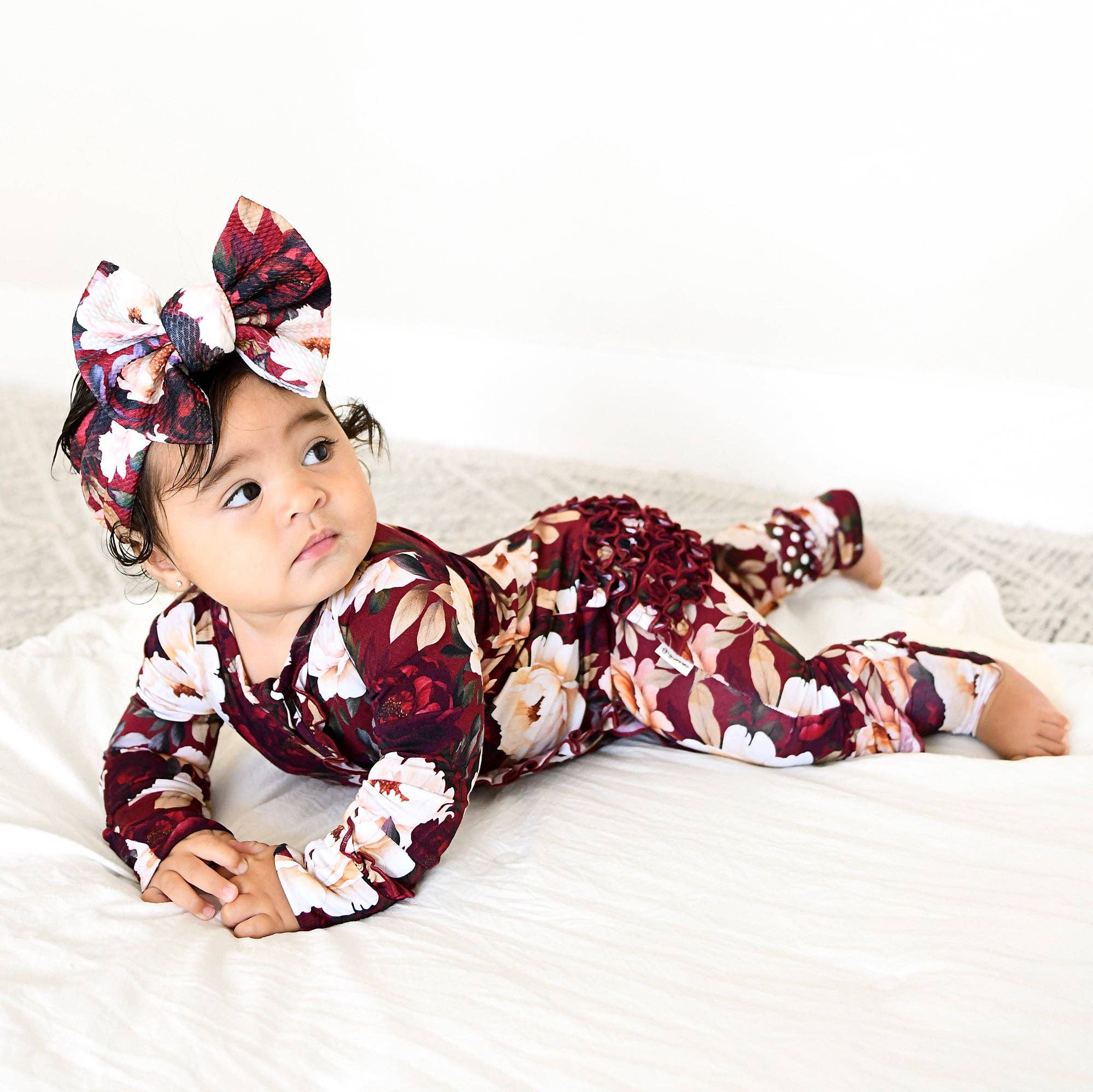 Gigi and Max - Wholesale Jumpsuit - Baby - Maya RUFFLE ZIP Bamboo One Piece Floral Baby Clothing11
