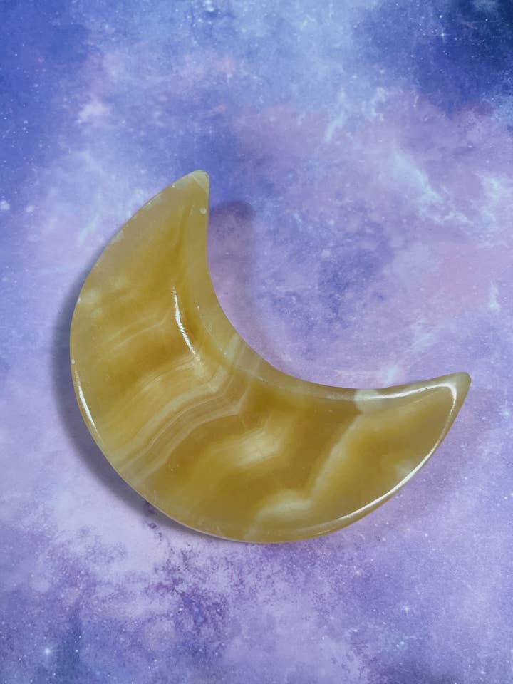 Yellow Calcite Moon Dish for wholesale by Mystical Moon Shop