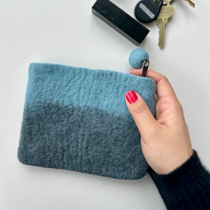 Zora Botanica - Wholesale Coin Purse - Women's - Color Block Wool Felt Coin Purse3