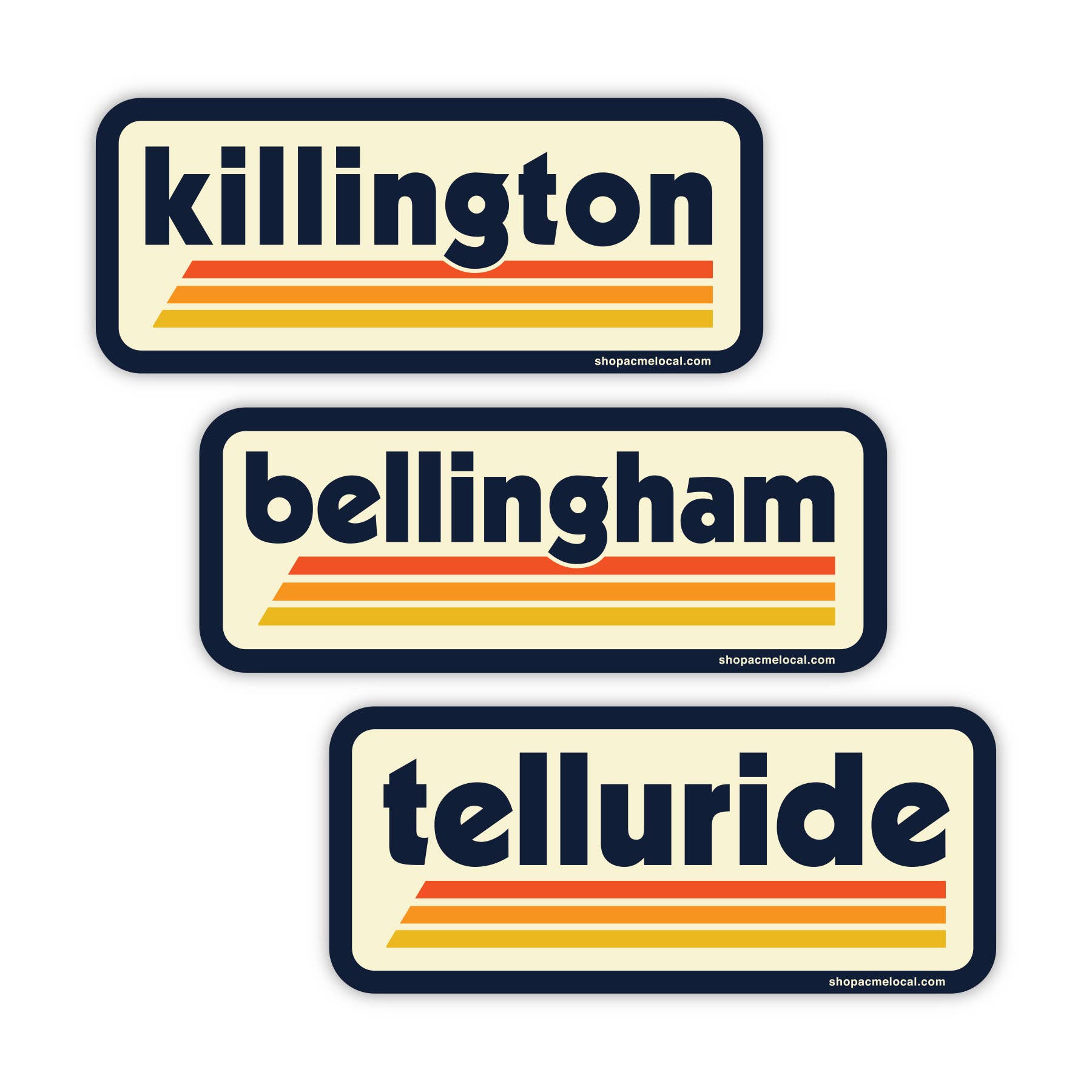 Acme Local - Wholesale Sticker - Vintage Stripes Customizable Sticker1