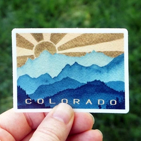 Colorado Mountain Sunshine Vinyl Decal Sticker - Konstklistermärke för wholesale av Shelby Thayne Art