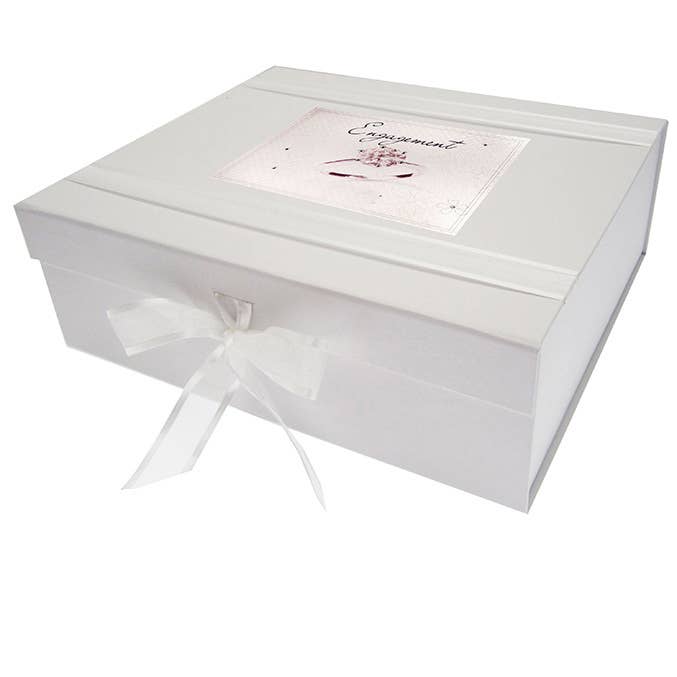 Anillo de compromiso, caja de recuerdos grande (E2X) para venta al por mayor de White Cotton Cards