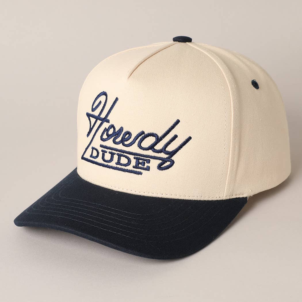 Fashion City – wholesale Baseball cap – Unisex – Howdy Dude Embroidery Two Tone Baseball Cap2