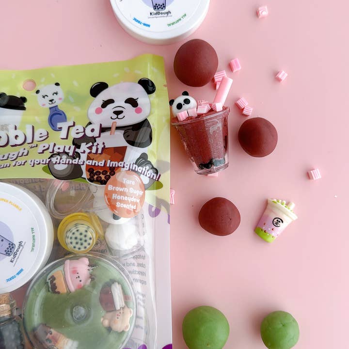 Earth Grown KidDoughs (KidDoughs by EGKD) - Wholesale Putty/Slime - Kids - Bubble Tea KidDough Play Kit4