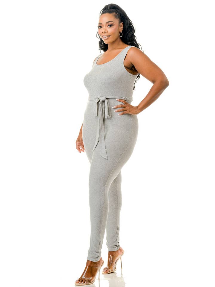 Namatt Design - Wholesale Jumpsuit - Women's - Plus Sleeveless Waist Tie Jumpsuit3