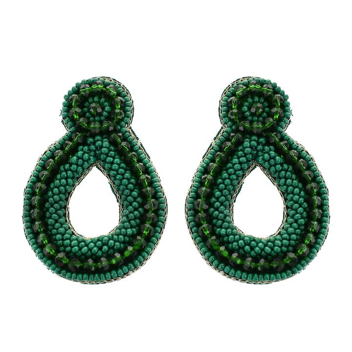 Crystal Beaded Teardrop Earrings for wholesale by PANNEE