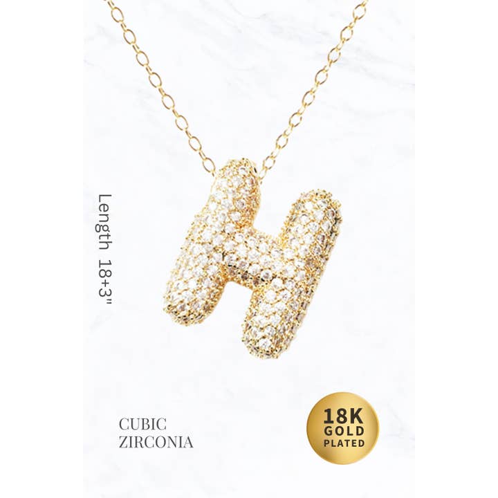 Suzie Q USA - Wholesale Pendant/Charm Necklace - Bubble Initial Necklace2