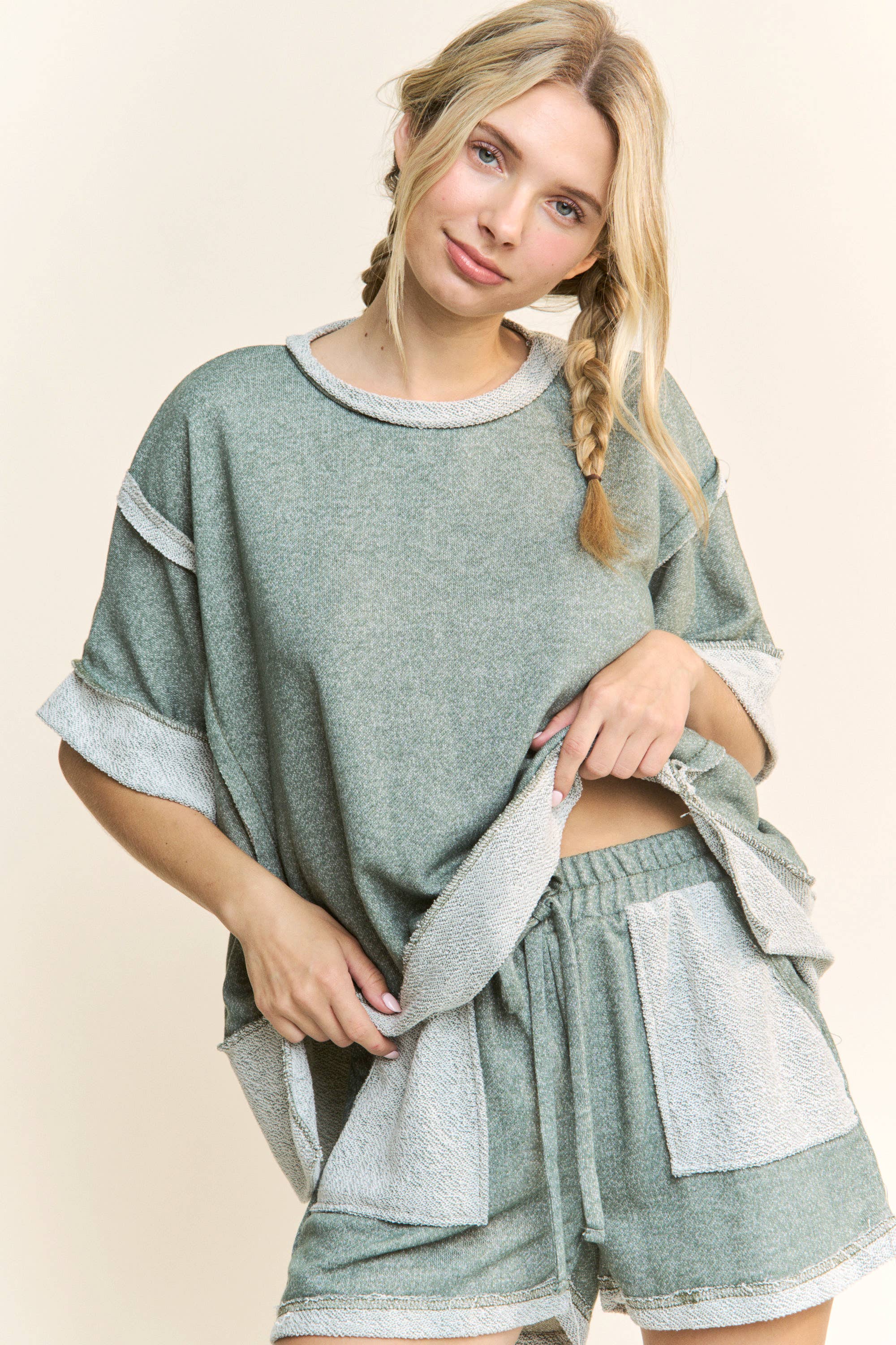 J.Her - Wholesale Shorts - Women's - LoopTerry Cont Pocket Shorts HP572011