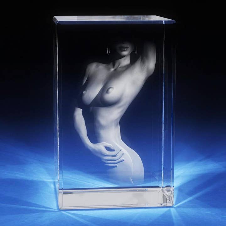 3D Laser Gifts - Venta al por mayor Artículo decorativo de mesa - Desnudo de cristal 3D (F)