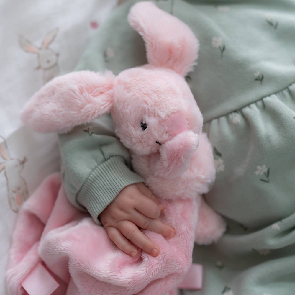 Ziggle Baby - Wholesale Security/Cuddle Blanket - Baby - Pink Bunny Plush Comforter Blanket4