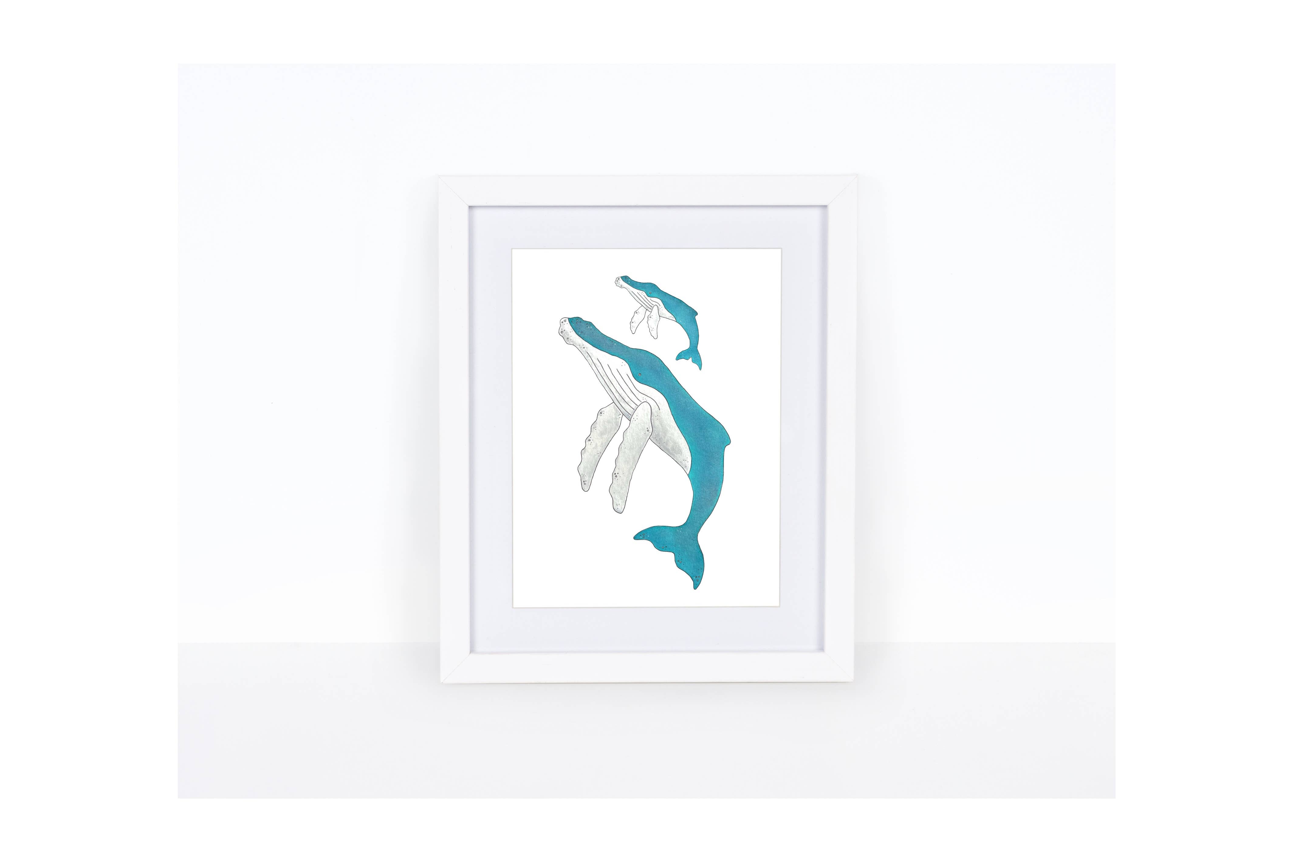 Nicole Bennion Illustration - Wholesale Art Print - Whale Hello Baby Art Print