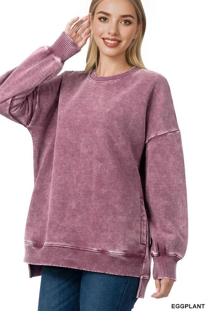 42POPS - Wholesale Sweatshirt - Women's - ',,, Fleece Hi Low Hem Pullover With Pockets25
