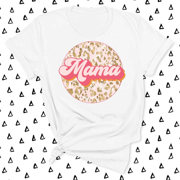 Mom Retro Pink WhiteT-Shirt for wholesale by Honey and Gloss