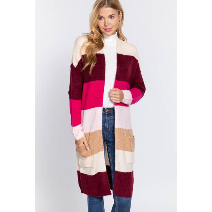 COLORBLOCK-CARDIGAN VORNE OFFEN für den Großhandel von Baie Bleue