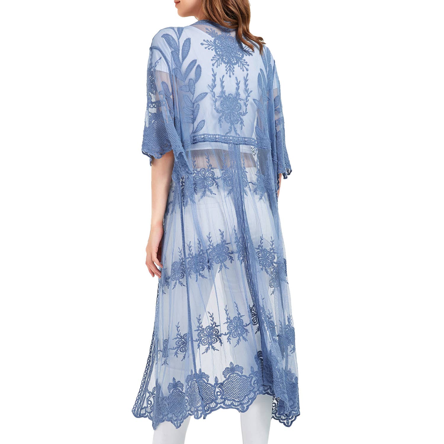 Anna Kaci Wholesale - Wholesale Kimono - Women's - Long Floral Lace Embroidered Kimono45