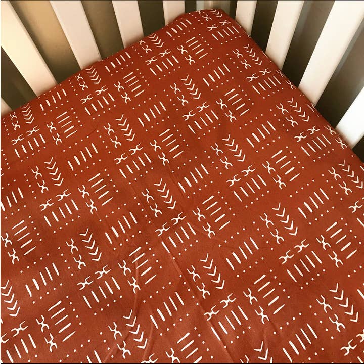 Goodnightdoll - Wholesale Cot/Crib Sheets - Ancient copper crib sheet | mudcloth
