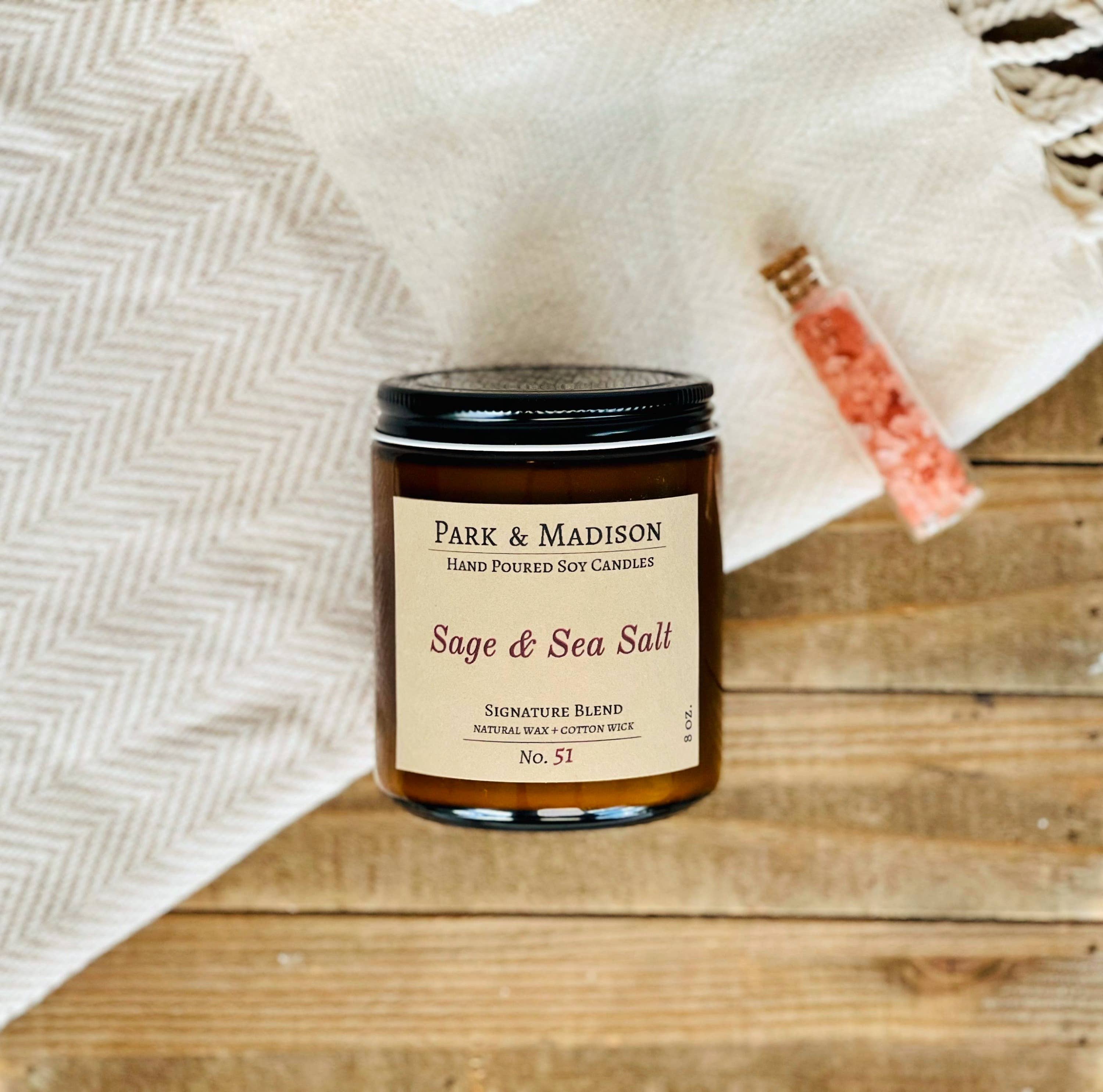 Park & Madison - Vendita all'ingrosso Candela in vasetto - Candela di soia con salvia e sale marino2