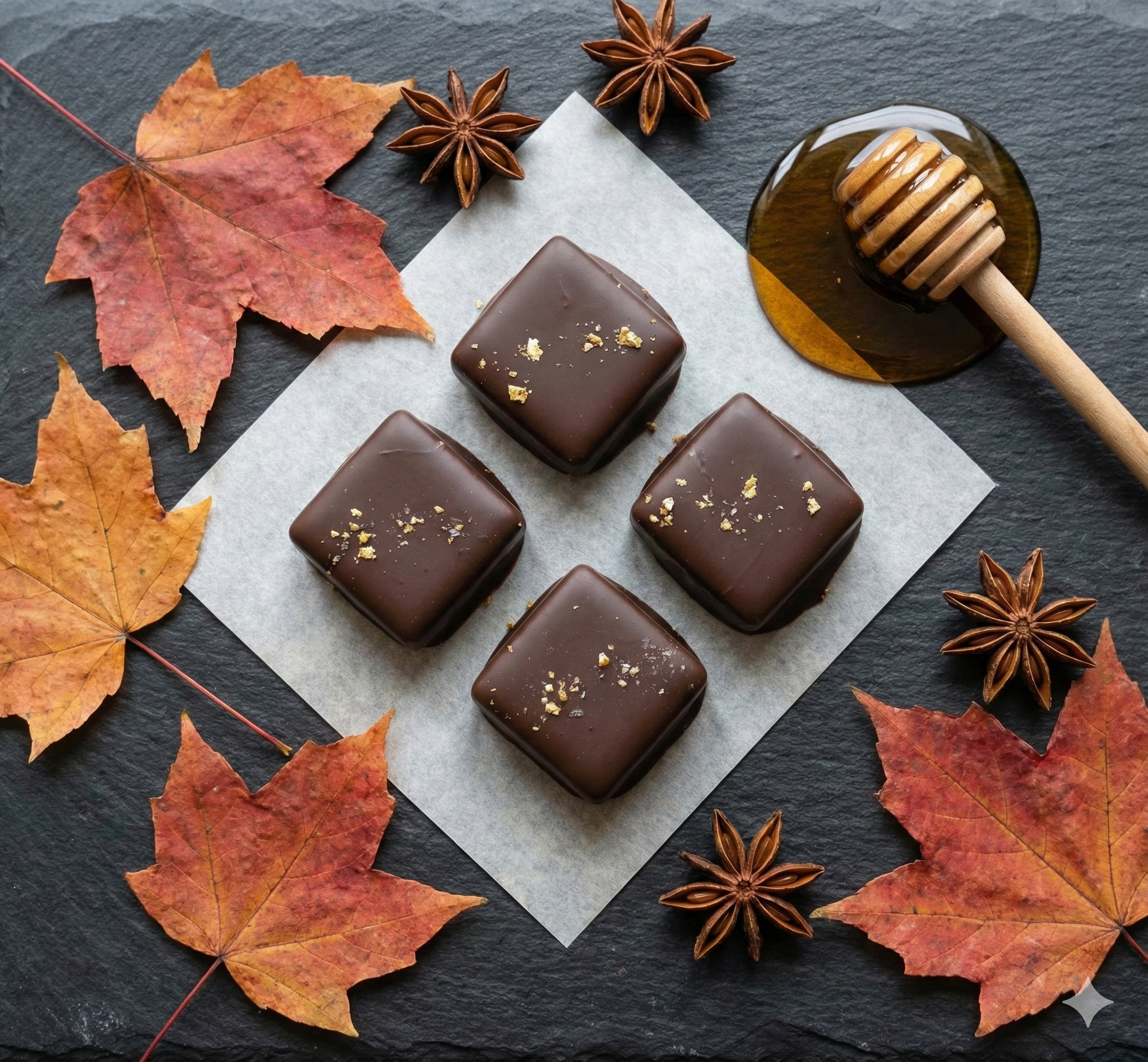 Farmhouse Chocolates - Wholesale Chocolate Box - 4 Piece Dark Chocolate Truffle Vermont Maple1