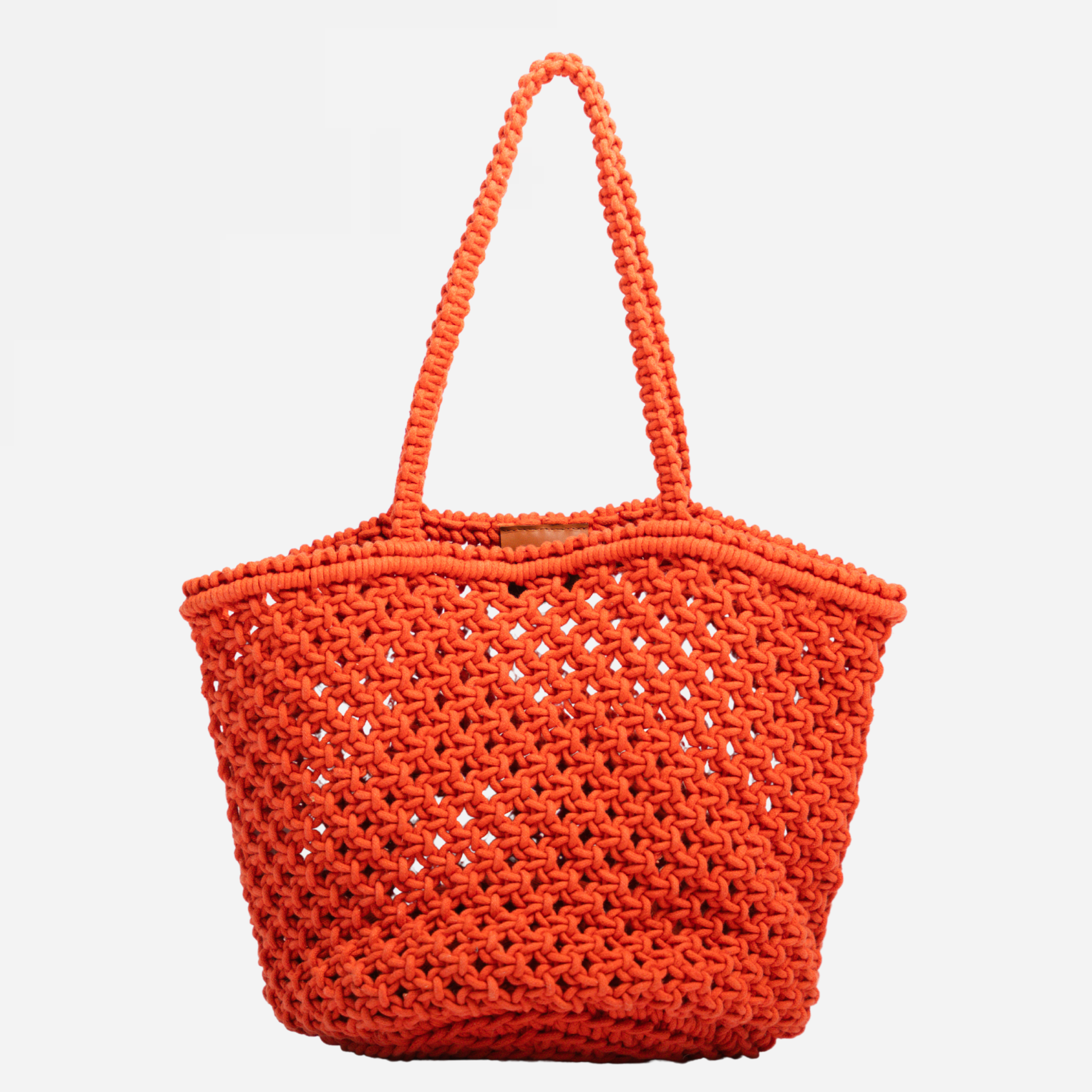 Orange Aiza Cotton Crochet Bag for wholesale on Faire0