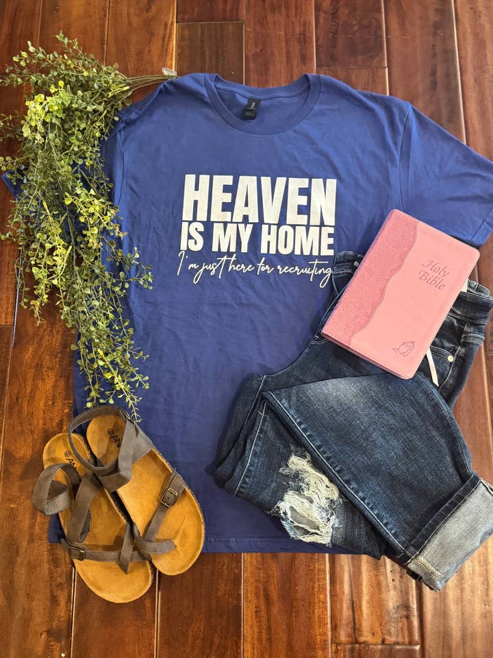 Heaven is my Home Religious Graphic Tee for wholesale by Two Kinds Of Krazy