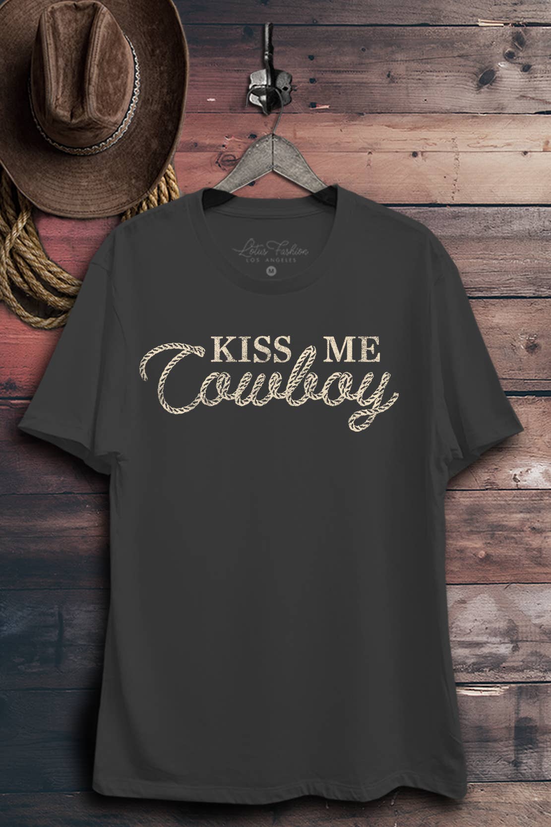 Lotus Fashion Collection – wholesale T-shirt (graphic) – women's – Kiss Me Cowboy Graphic Top2