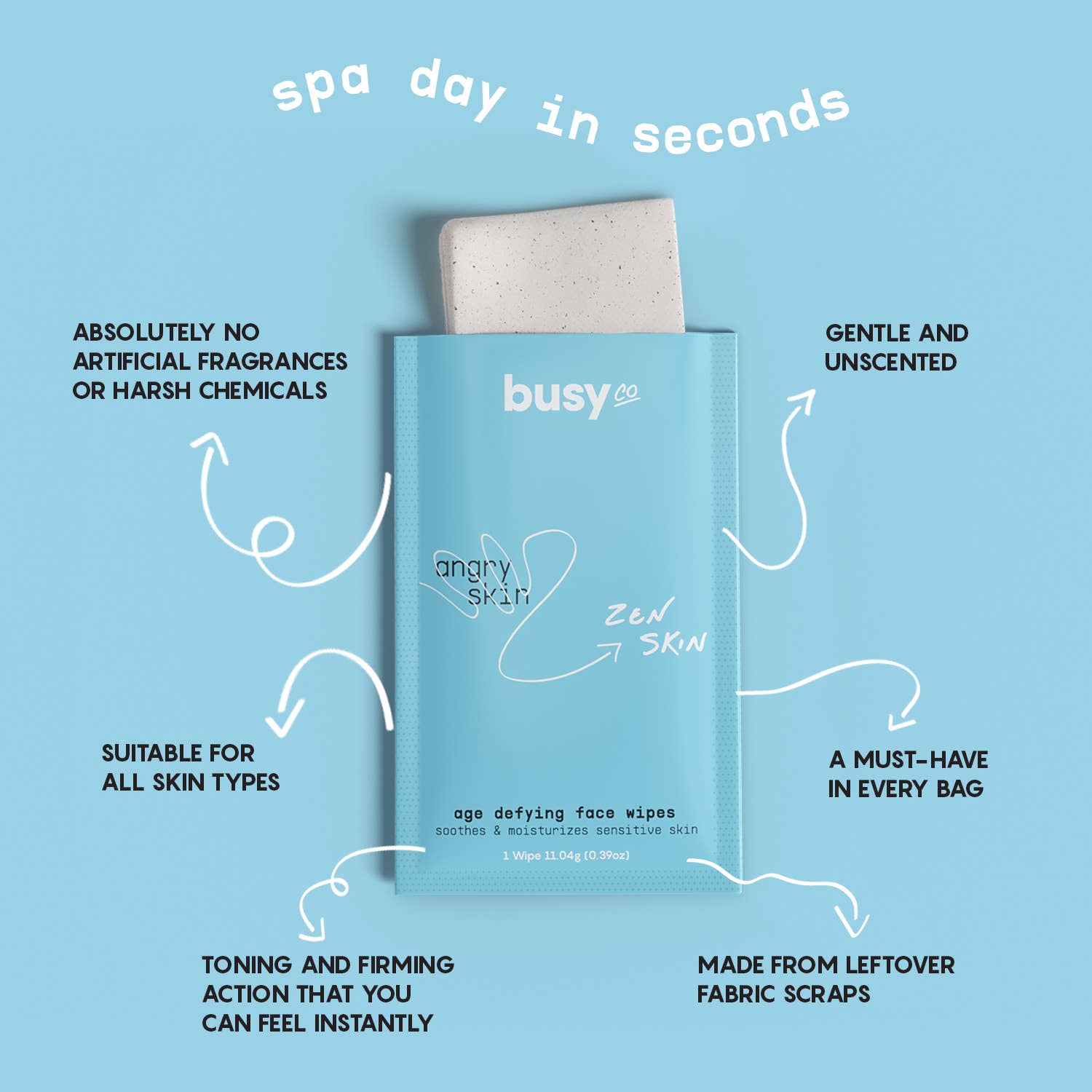 Busy Co - Wholesale Face & Body Wipes - Calm Amenity Individual Face Wipes BULK2