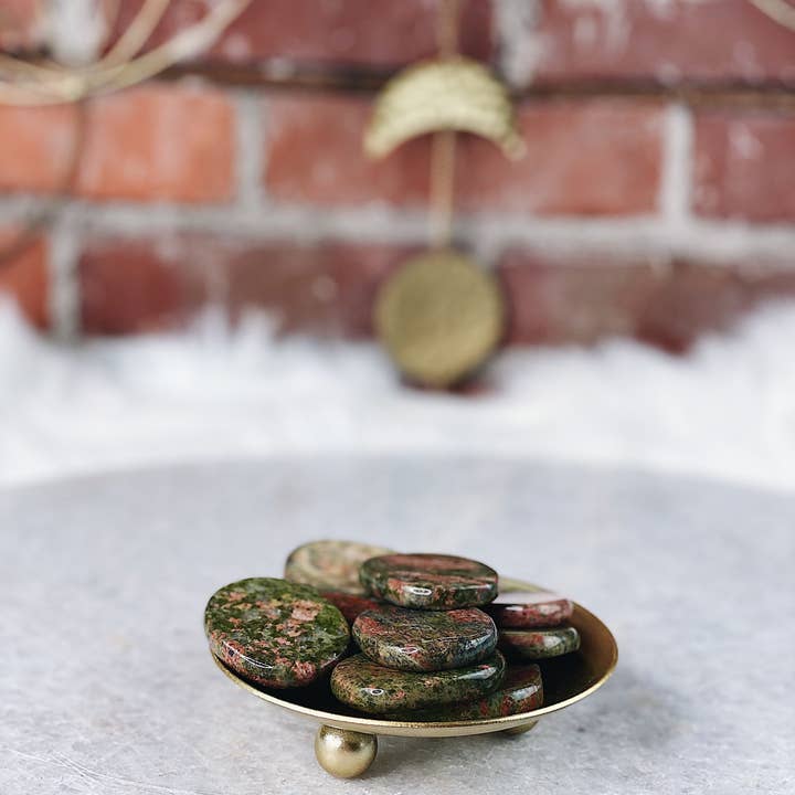 Intuitively Chosen Unakite Touch Stone for wholesale by Wild Alabaster