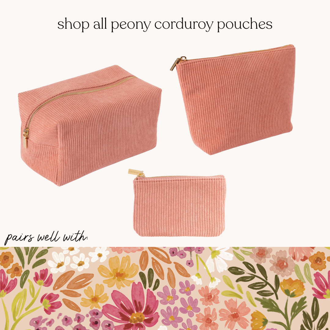 Elyse Breanne Design - Wholesale Portemonnee - Dames - Pioenroos Corduroy Muntzakje3