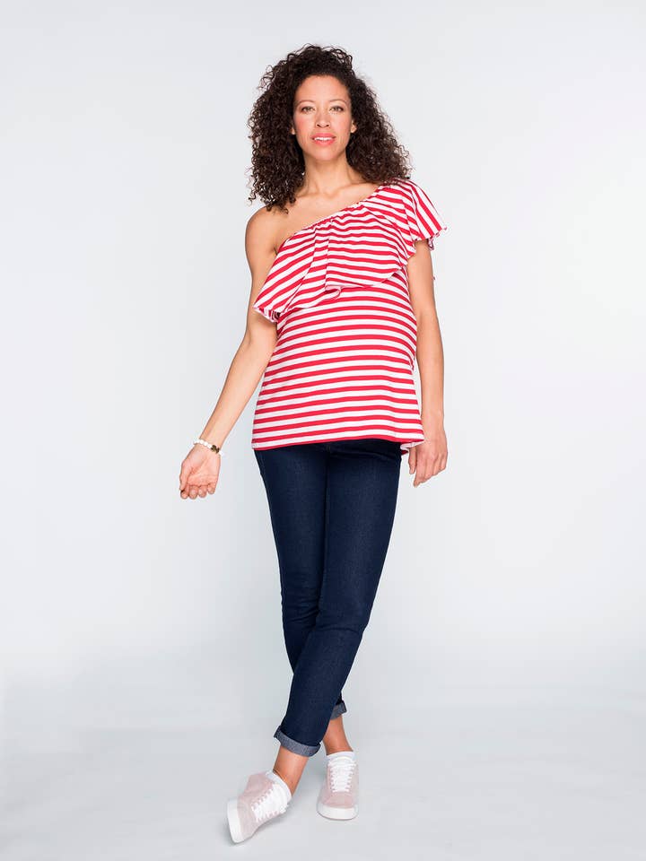TOP SENIORITA RED STRIPED for wholesale by Cool Mama