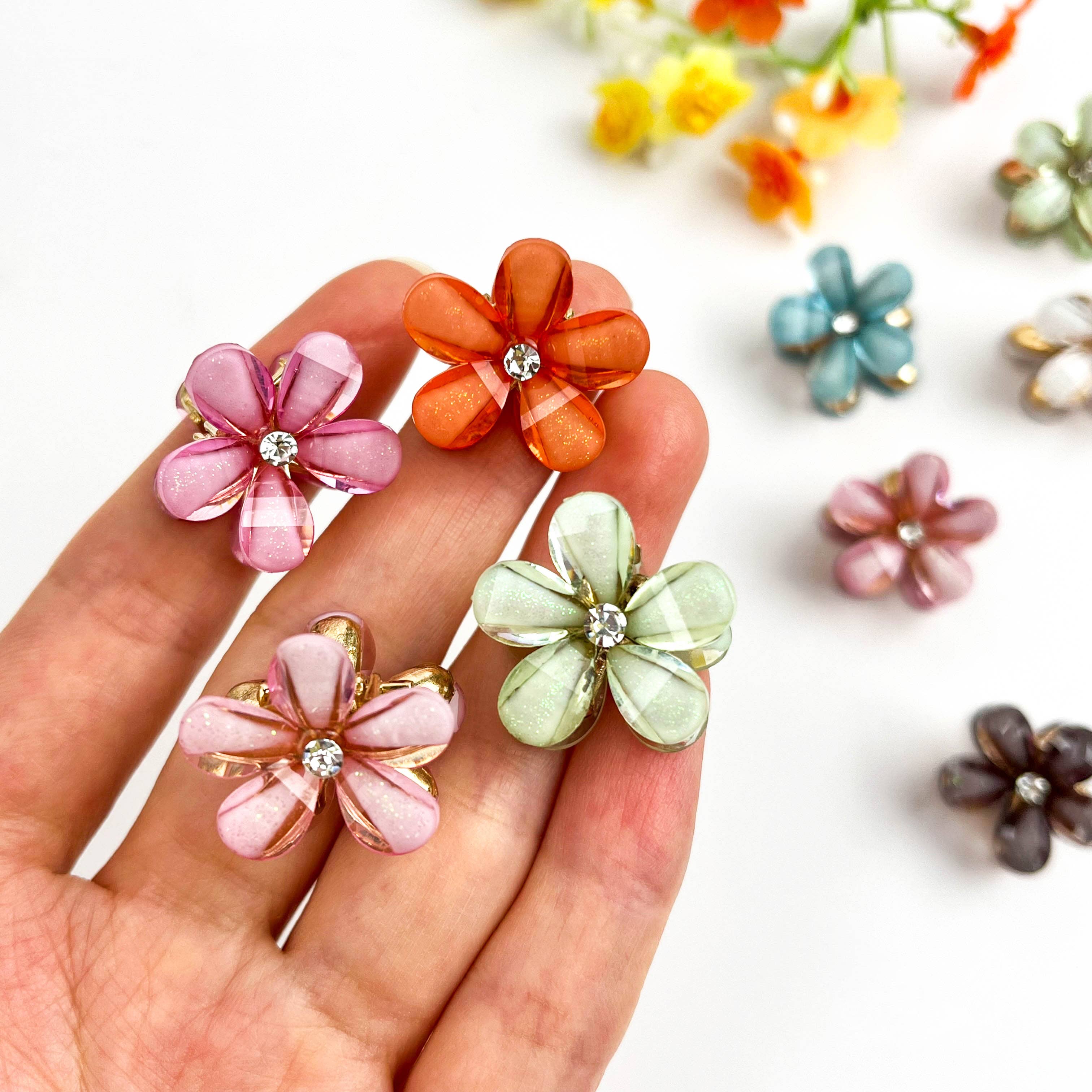 mildstyles - Vente Pince à cheveux – femme - Élégante Mini Pince à Cheveux Étincelante à Motif Floral6