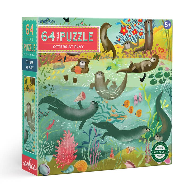 eeBoo - Wholesale Puzzle - Kids - Otters at Play 64 Piece Puzzle