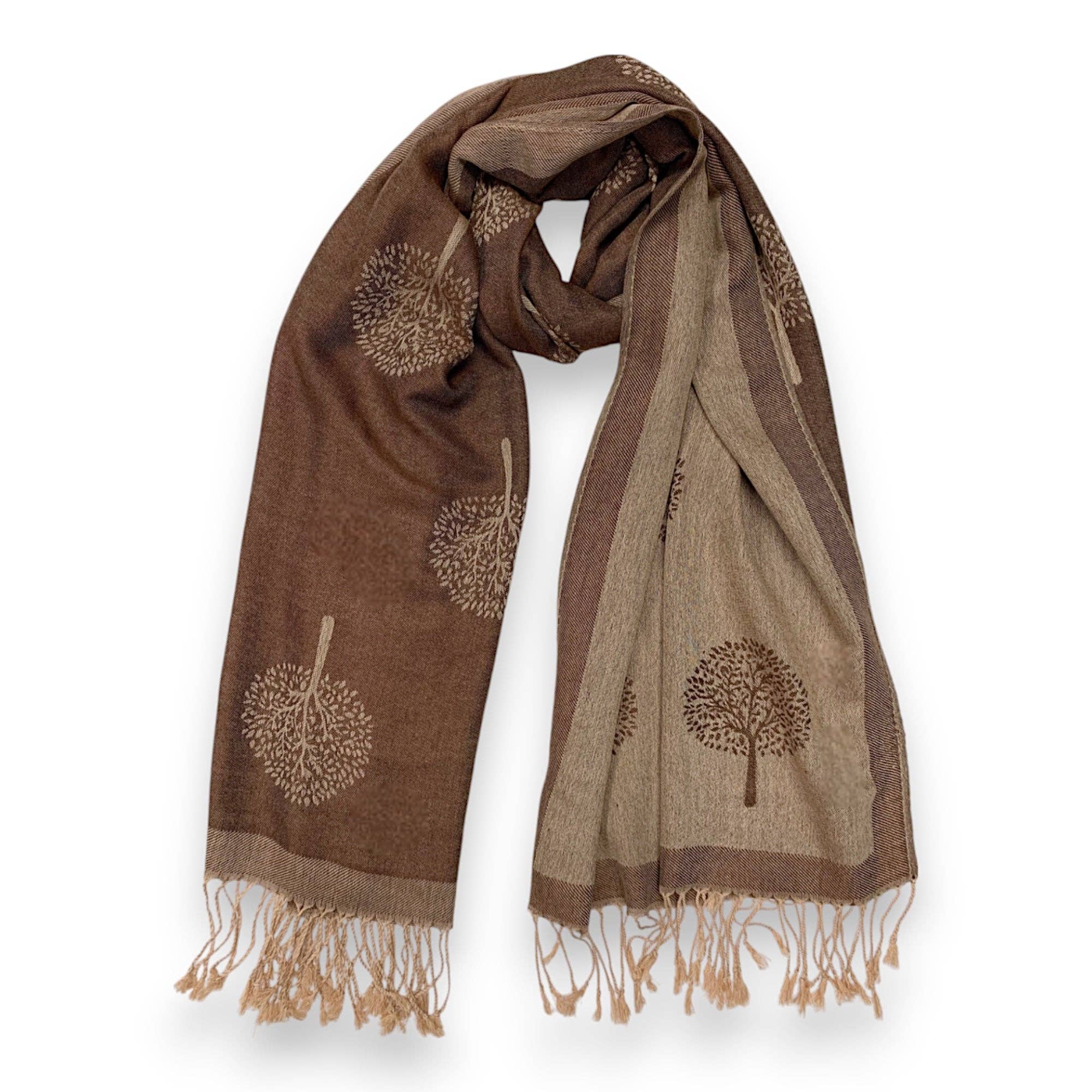 Lili Scarves (US Duty Free) – wholesale Scarf – Women's – Reversible Tree Print Pashmina Scarf6