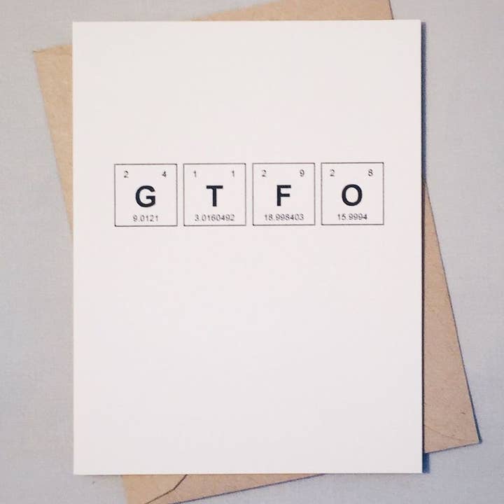 Cartão de elementos sentimentais GTFO por atacado de theBird+theBeard