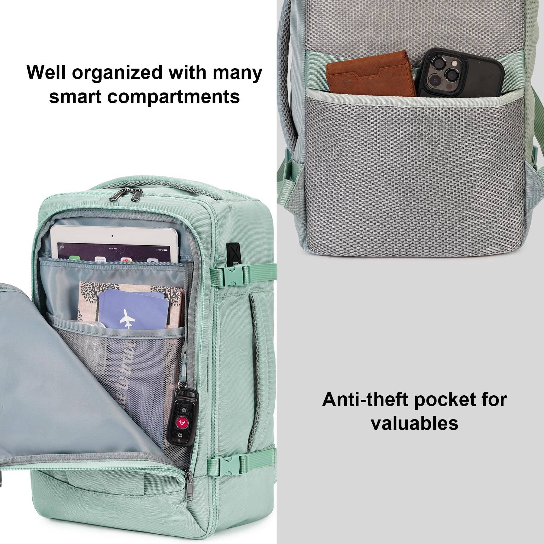 wandf - Wholesale Backpack - Unisex - 20L Underseat 13 Pockets Carry on Travel Bag with USB Port36
