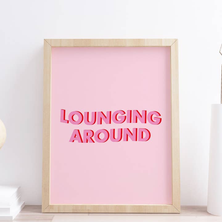 Estampa de tipografia em negrito rosa relaxando por atacado de Design By Emma