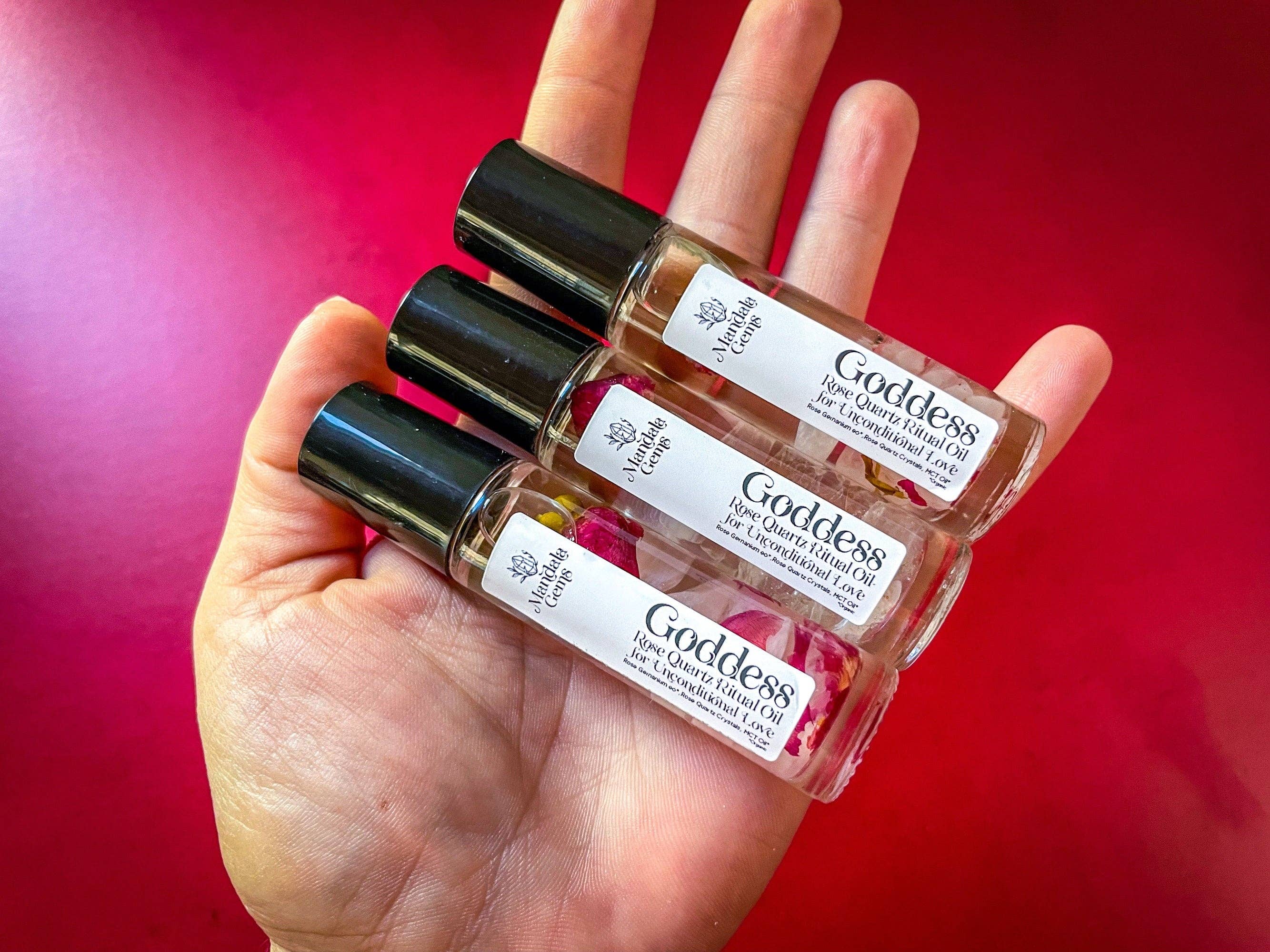 Mandala Gems – wholesale Essential oil roll-on – Goddess Rose Quartz ROSE Natural Perfume Roll On for UNCONDITIONAL LOVE2
