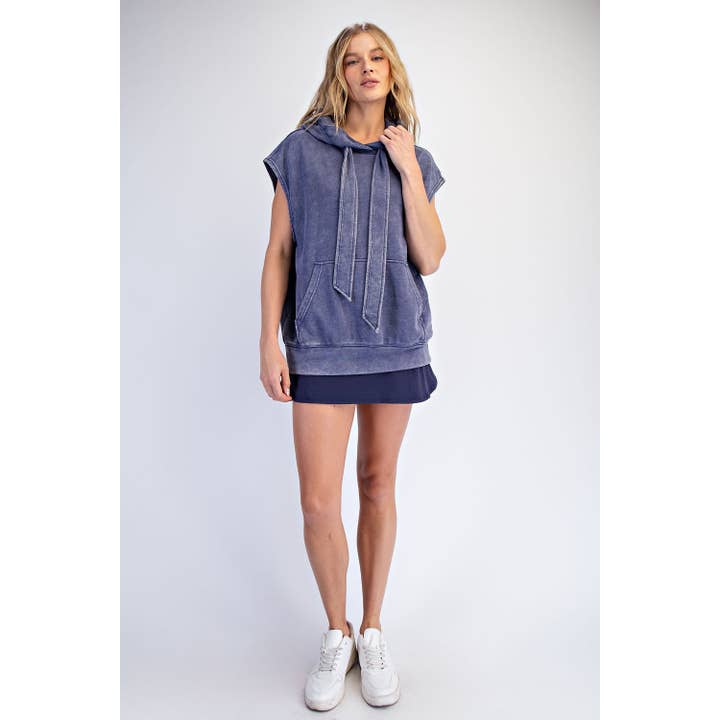 Rae Mode - Wholesale Hoodie - Women's - MINERAL WASHED TERRY SLEEVELESS HOODIE SWEATSHIRT15