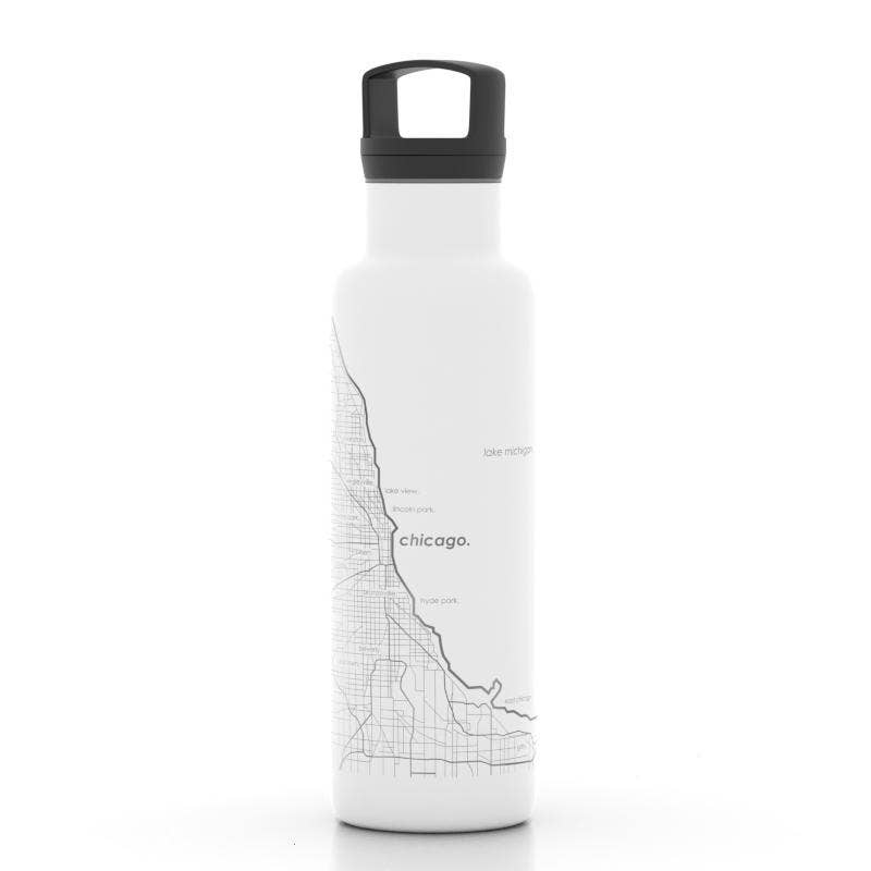 Well Told - Wholesale Water Bottle - Chicago, IL City Map - 21 oz Insulated Water Bottle0