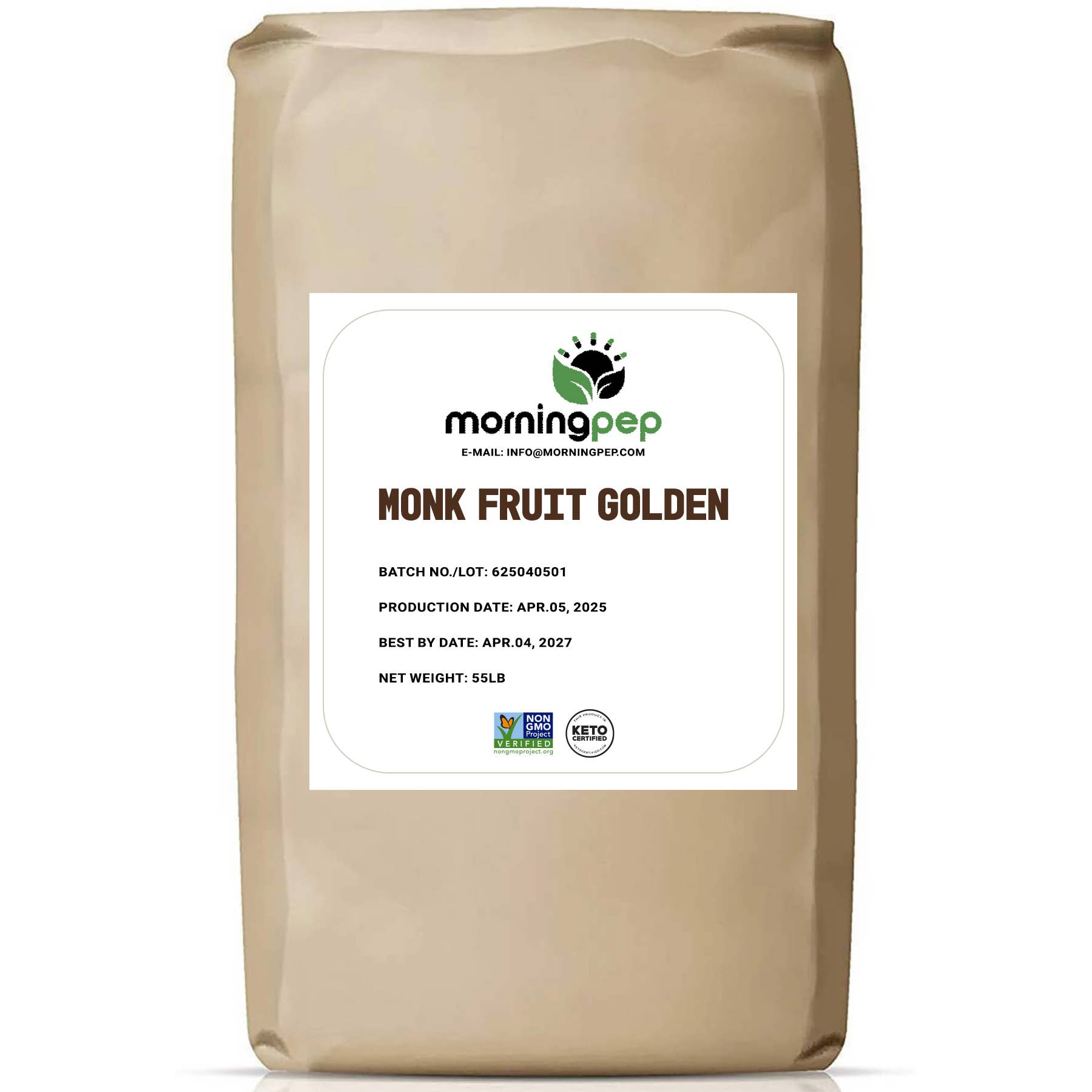 Durelife - Wholesale Sugar/Sweetener - Morning Pep Monk Fruit Sweetener, Golden 2.5lb12