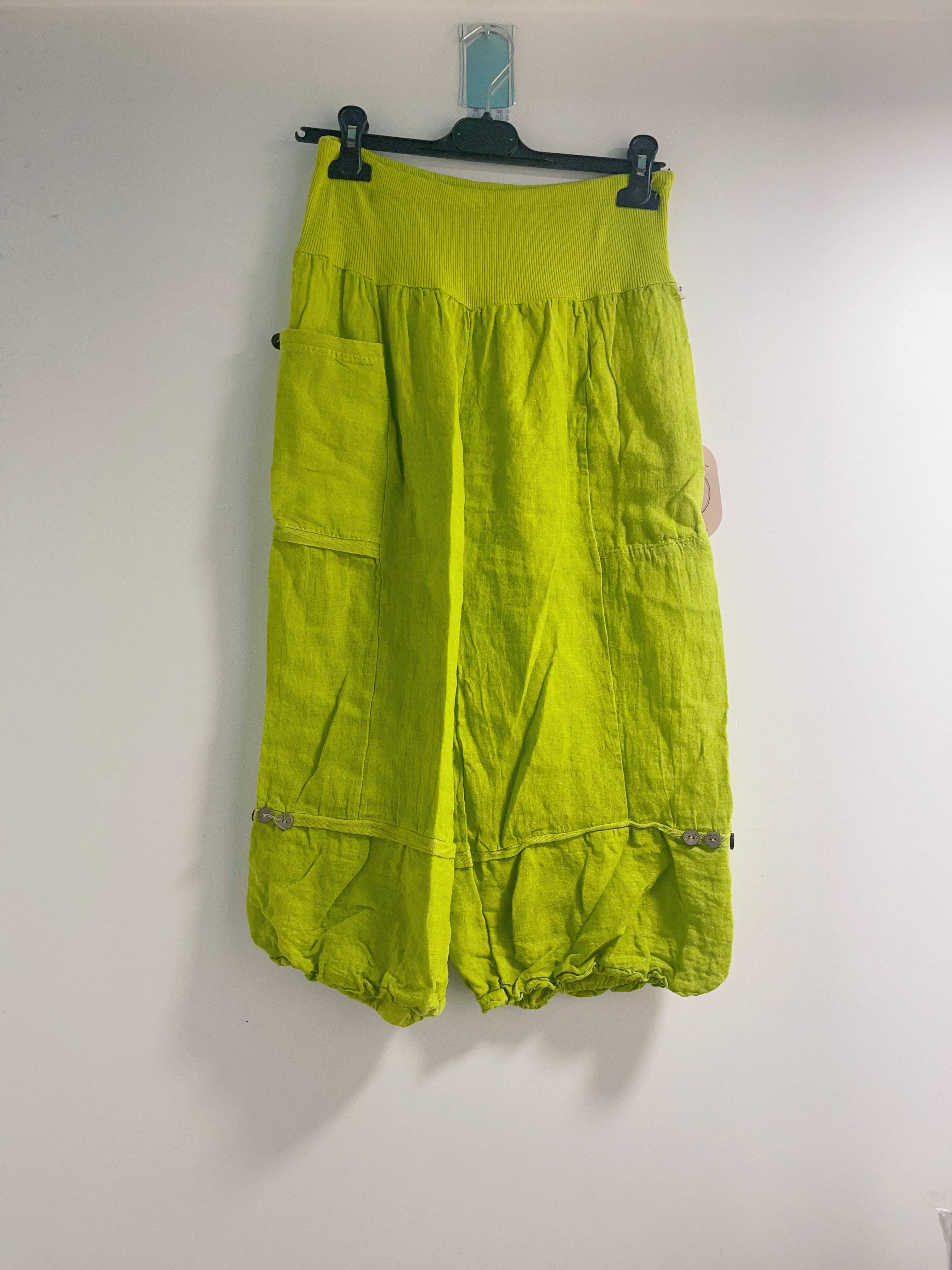 Happy look - Wholesale Shorts - Women's - Linen cropped pants with 4 pockets8