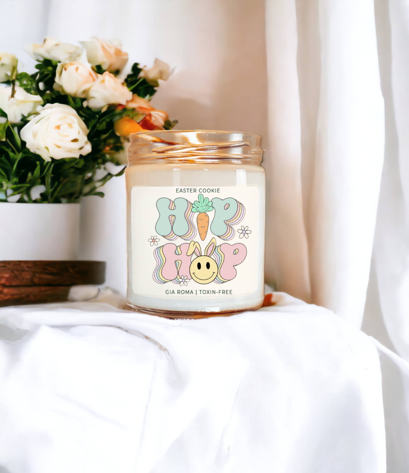Gia Roma - Vendita all'ingrosso Candela in vasetto - Candele pasquali retrò con graziosi barattoli profumati alla soia primaverile18