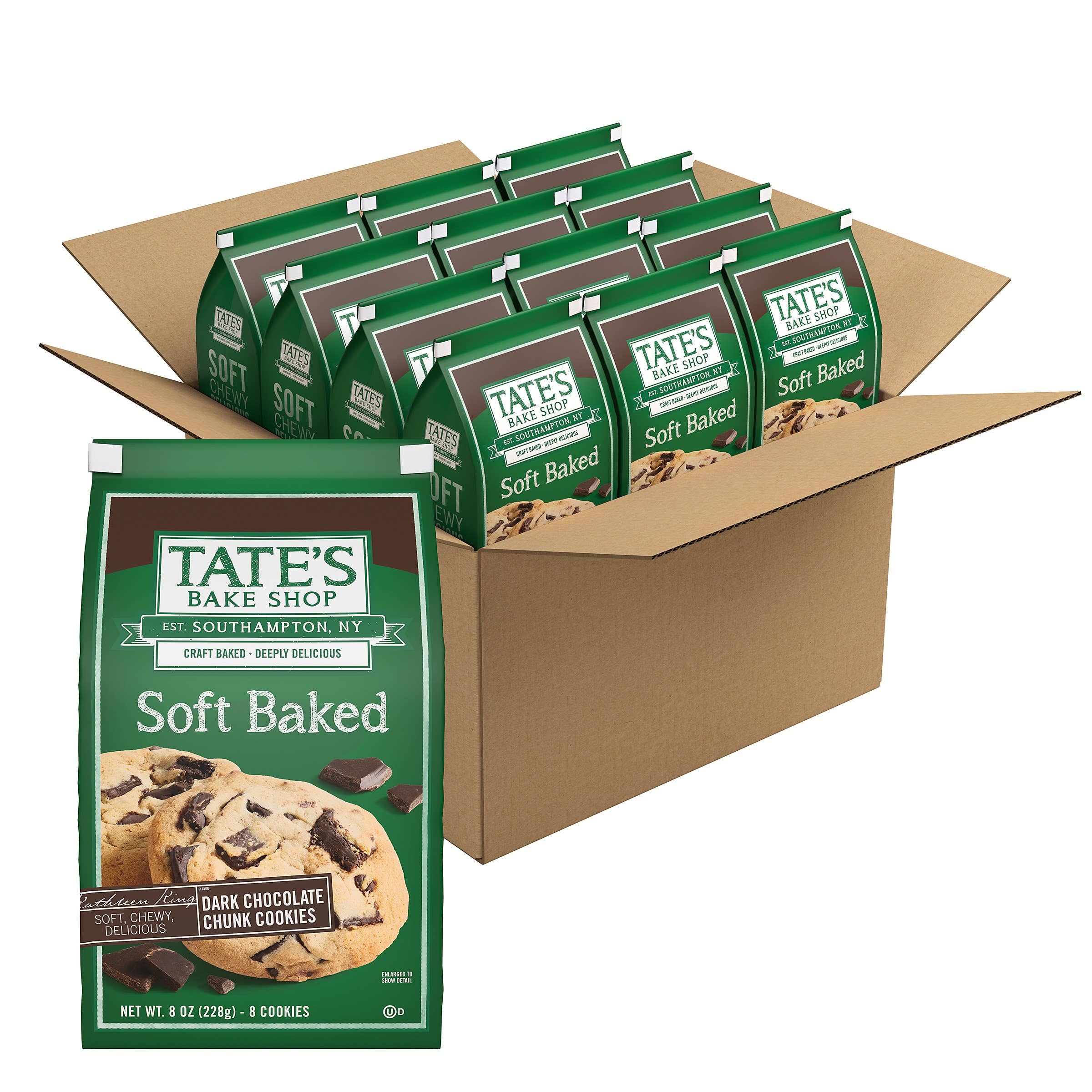Tate's Bake Shop - Wholesale Cookie - Soft Baked Dark Chocolate Chunk Cookies | 8oz | 12 Count1