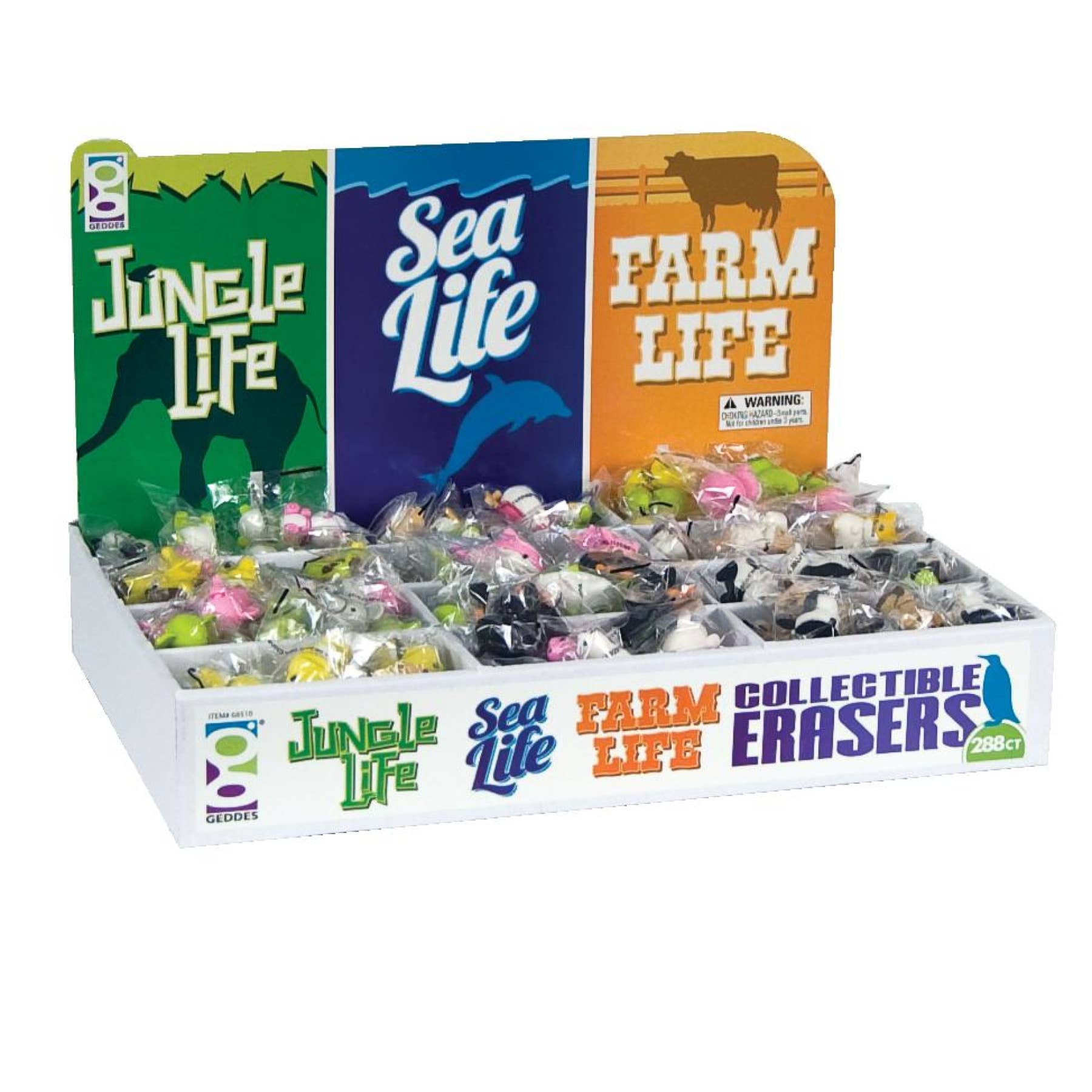 Geddes – wholesale Eraser – JUNGLE,SEA & FARM LIFE COLLECTIBLE ERASER 288/DS3