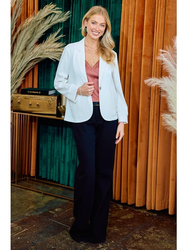 Doe and Rae - Wholesale Blazer - Women's - Placket Sleeve Knit Blazer - 10325J16