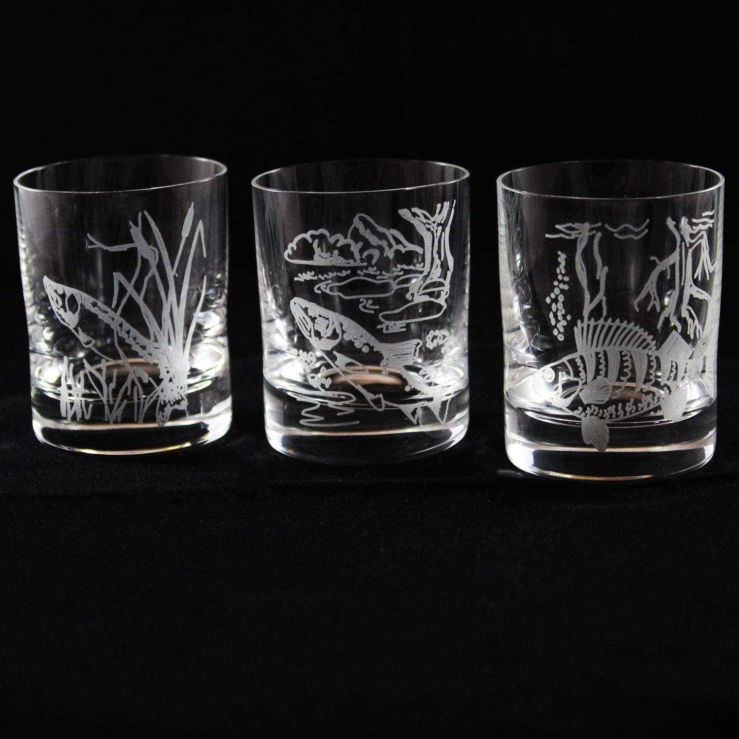 Körner-Körner GbR - Vente Verres à cocktail/alcool - Verres à shot poissons gravés 6 pièces 60 ml1