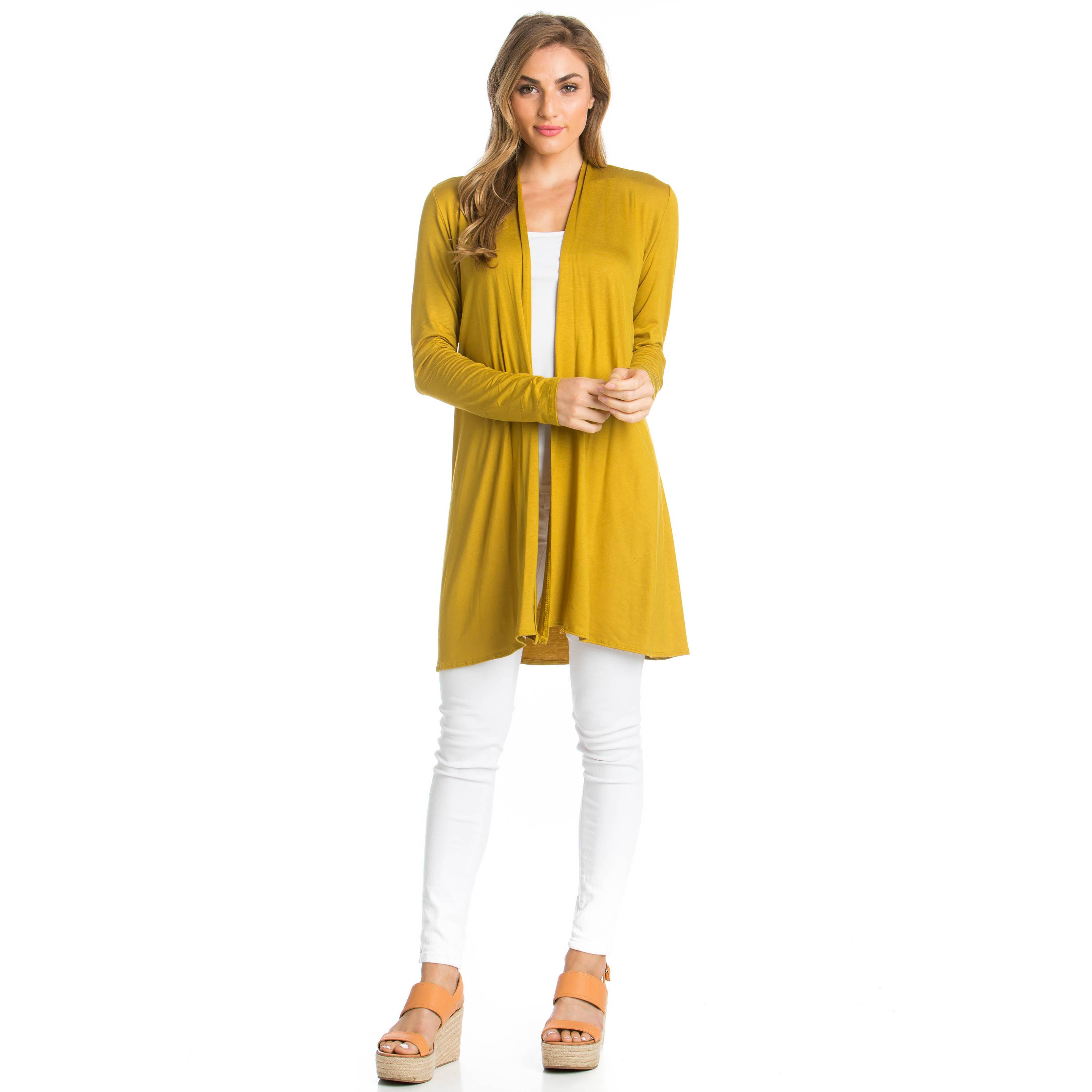 Azules Clothing - Venta al por mayor Cárdigan - Mujer - Cárdigan drapeado de manga larga con parte delantera abierta78