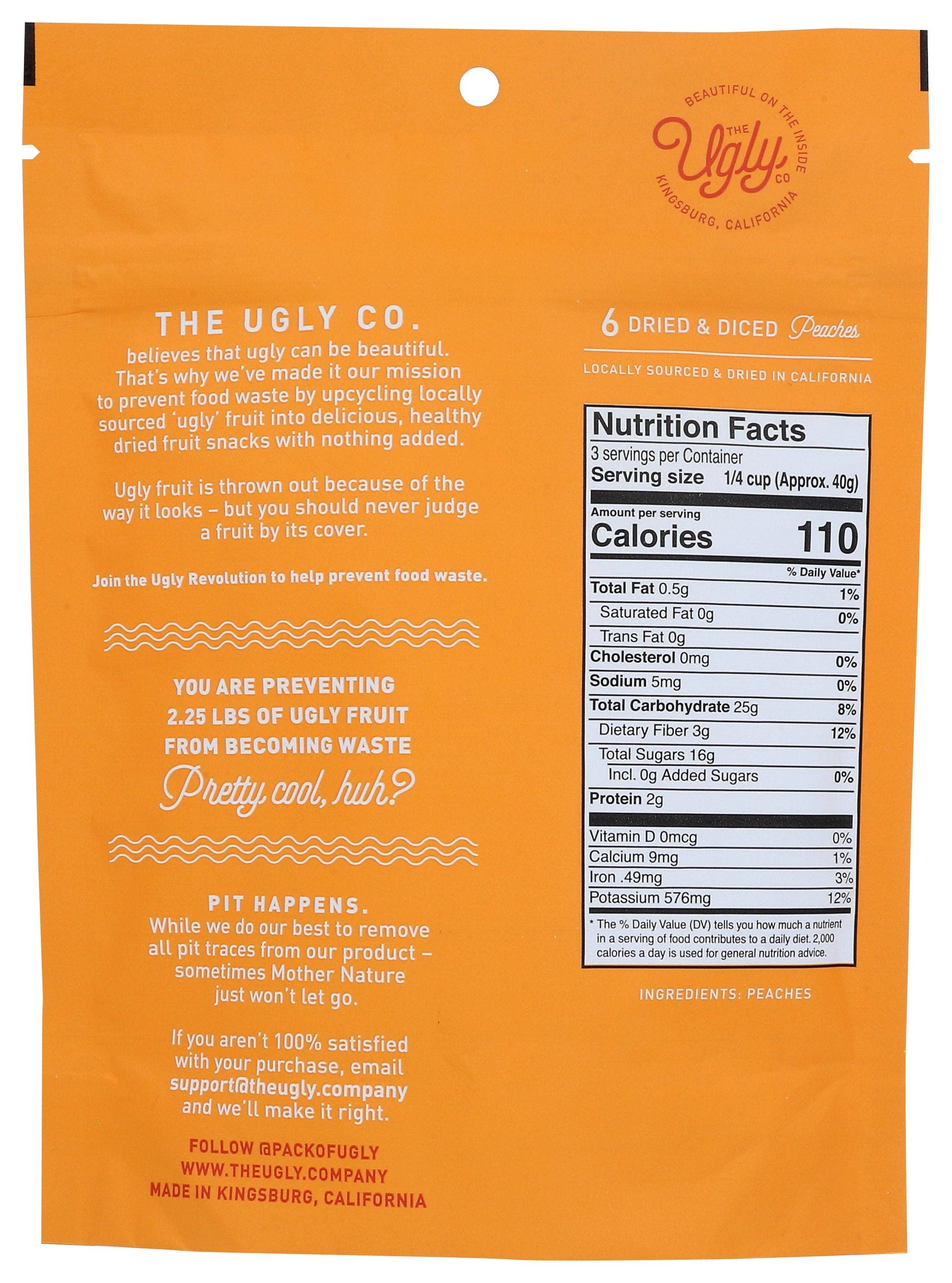 Everyday Supply Co - Wholesale Dried/Dehydrated Fruit - Hello Im Ugly Peaches Dried And Diced - Case Of 121