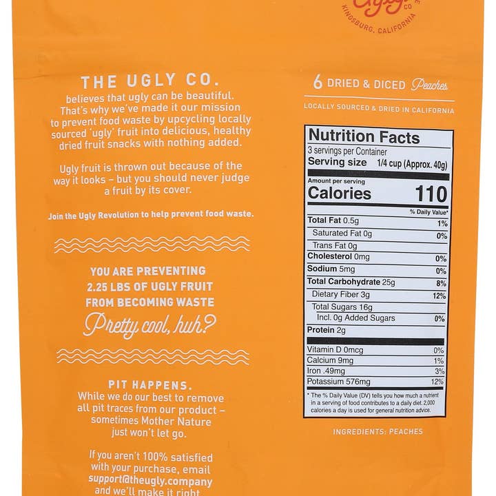 Everyday Supply Co - Wholesale Dried/Dehydrated Fruit - Hello Im Ugly Peaches Dried And Diced - Case Of 121