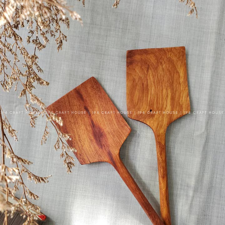 194 Craft House - Wholesale Spatula/turner - Wooden Curved Spatula - 12" - Kitchen Serving Utensils4